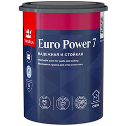 Краска моющаяся для стен и потолка 0,9 л База С Tikkurila EURO POWER 7