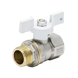 Кран шаровой 1104 Standard Ду20 3/4" ВР/НР никелированный полнопроходной бабочка Белый Aquasfera 1104-02