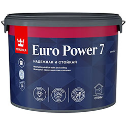 Краска моющаяся для стен и потолка 9 л База А Tikkurila EURO POWER 7