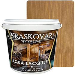 Лак-антисептик для дерева и камня Дуб 2 л Kraskovar Aqua Lacquer