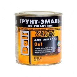 Dali грунт-эмаль по металлу 3в1 Серая гладкая 0,23 л
