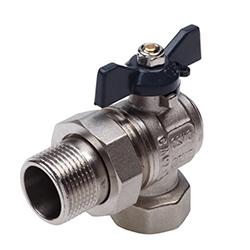 Кран с американкой угловой ВН 3/4 LU бабочка никелированный AQUALINK