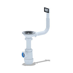 Сифон для кухонной мойки 3 1/2"x40 г/ перелив АНИ Пласт Грот A0145S