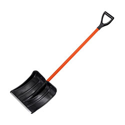 Лопата снеговая Витязь 380х365 черная с алюминиевым черенком и ручкой