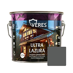 Декоративная пропитка для дерева Графит 2,7 л Veres Ultra Lazura №31