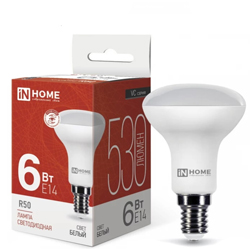 Лампа светодиодная LED-R50-VC 6Вт 230В Е14 4000К 530Лм IN HOME