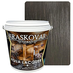 Лак-антисептик для дерева и камня Чёрный сапфир 2 л Kraskovar Aqua Lacquer