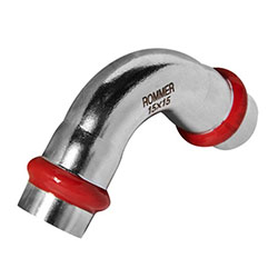 Угольник ВВ Ø 15 мм 90° Нержавеющая сталь пресс ROMMER