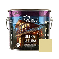 Декоративная пропитка для дерева Топленое молоко 2,7 л Veres Ultra Lazura №32
