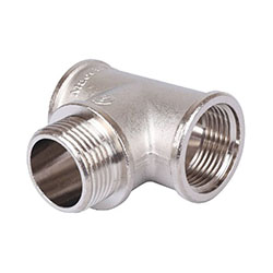 Тройник ВНВ 3/4"х3/4"х3/4" переходной никелированный STOUT