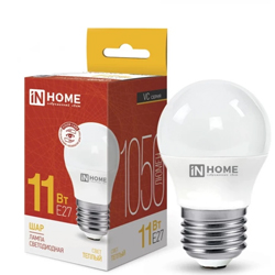 Лампа светодиодная LED-ШАР-VC 11Вт 230В Е27 3000К 1050Лм IN HOME