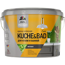 Краска для кухни и ванной 9 л база 1 матовая Dufa Kuchen