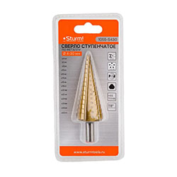 Сверло ступенчатое по металлу 4-30 мм прямое Sturm