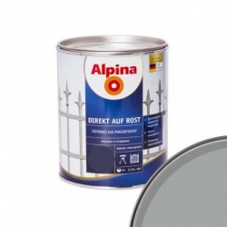 Альпина эмаль по ржавчине 3 в 1 Серая 0,75 л