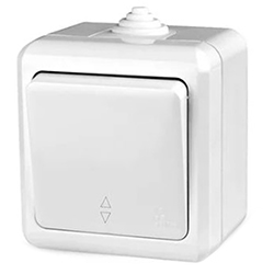 Переключатель 1 клавиша ОП Dita IP54 10А 250В Белый TOKOV ELECTRIC