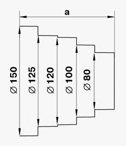 Картинка Редуктор универсальный для круглых каналов 80-100-120-125-150 мм.  310 ЭРА