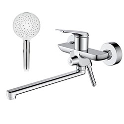 Смеситель для ванны длинный излив латунь VALFEX Adara Chrome VF.22816