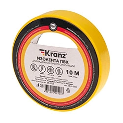 Изолента ПВХ профессиональная 15х0,13 мм 10 м Желтый KRANZ