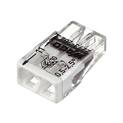 Клемма 2-х проводная 0.5-2.5 мм для распределительной коробки Без пасты Белая WAGO