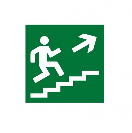 Е15 Эвакуационный знак 200х200 мм Направление к эвакуационному выходу по лестнице вверх