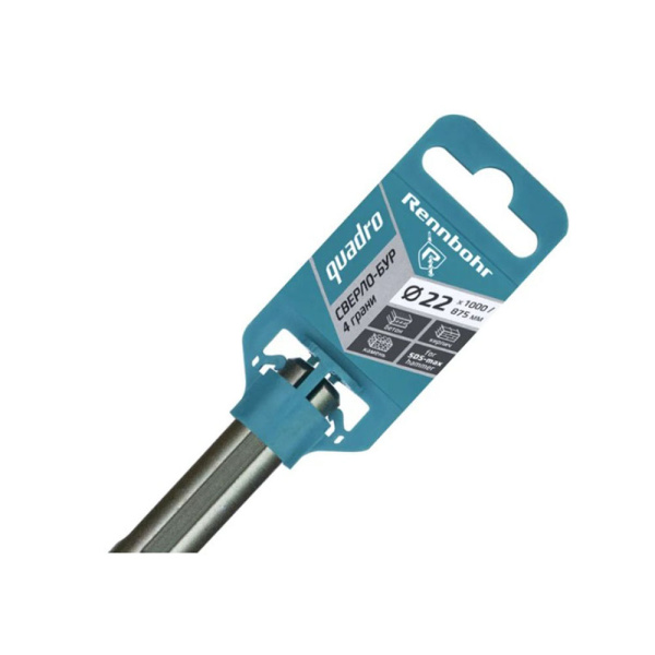 Картинка Бур 22х1000 мм SDS-plus 4 грани RENNBOHR Quadro