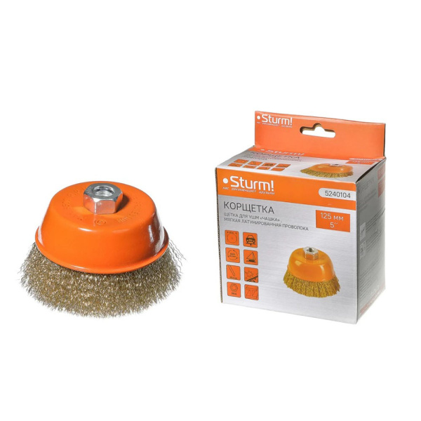 Картинка Щетка чашка для УШМ 125 мм Желтая Sturm