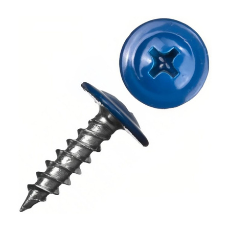 Картинка Саморез с пресс-шайбой 4.2х19 мм острый RAL5005 Синий