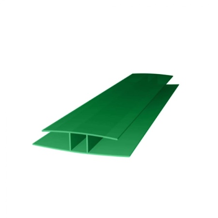 Профиль НР соединительный для поликарбоната Зеленый 6000х6 мм РоялПласт