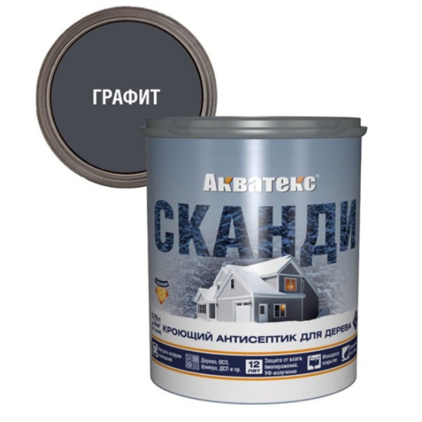 Картинка Антисептик Графит 0,75 л Акватекс Сканди