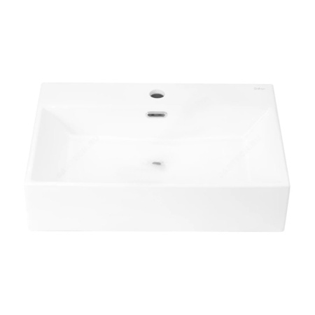 Картинка Умывальник подвесной Quadra 60 прямоугольный 1 отверстие по центру Белый Selena