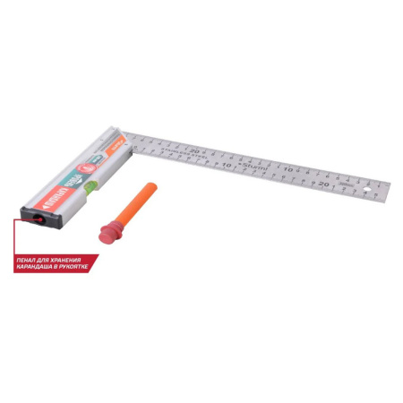 Картинка Угольник с уровнем и карандашом КУЛИБИН 300 мм Sturm