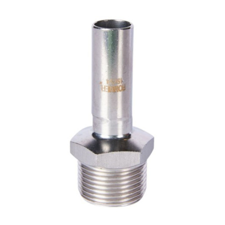 Картинка Вставка переходная НПр-НР Ø 15х3/4" Нержавеющая сталь ROMMER