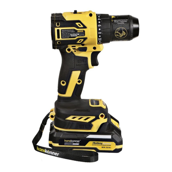 Картинка Дрель аккумуляторная 18В 60Нм 2х2 А/ч кейс HCD2065C Hanskonner