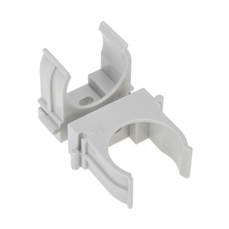 Картинка Держатель-клипса с защелкой для монтажного пистолета Ø 25 мм для труб Серая REXANT