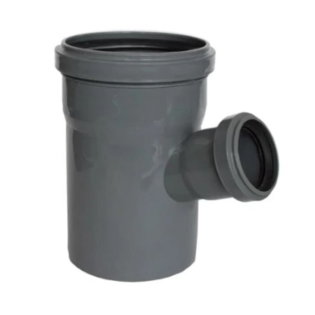 Картинка Тройник 110х50 67,5° для внутренней канализации Серый Политэк