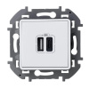 Зарядное устройство с 2-мя USB A и C 240В/5В 3000мА Белое Legrand Inspiria