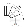 Картинка Отвод для круглых воздуховодов оцинкованная сталь Ø 160 мм 90°