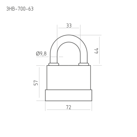 Картинка Замок навесной всепогодный НОРА-М ЗНВ-700-63 72 мм
