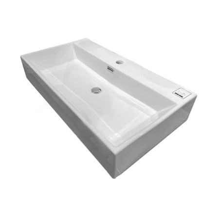 Картинка Умывальник подвесной Quadra 75 прямоугольный 1 отверстие по центру Белый Selena