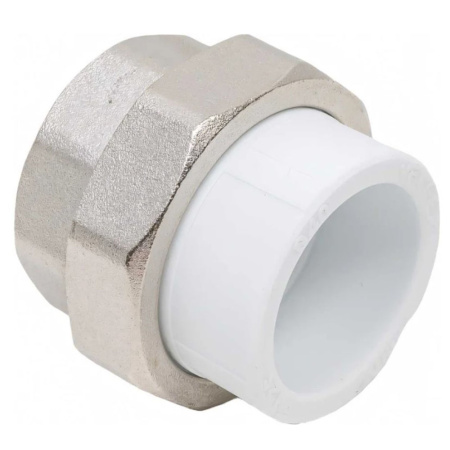 Картинка Муфта разъемная 40х1 1/2' ВР полипропиленовая американка PPR Белая Valfex
