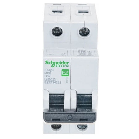 Картинка Выключатель автоматический 2п 32А С 4.5 кА Schneider EASY9