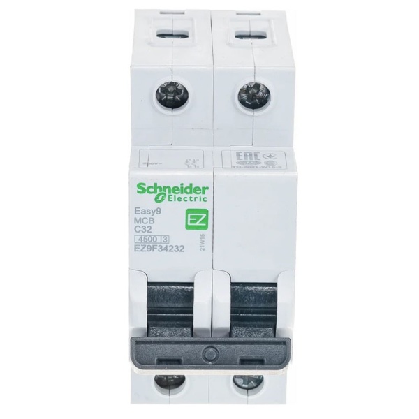 Картинка Выключатель автоматический 2п 32А С 4.5 кА Schneider EASY9