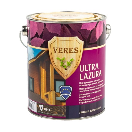 Декоративная пропитка для дерева Veres Ultra Lazura №4 Орех 2,7 л
