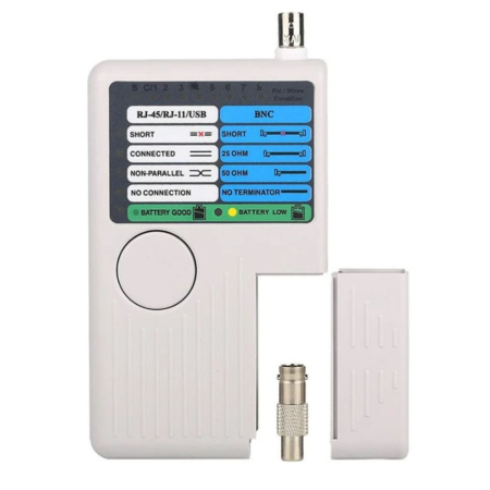 Картинка Тестер для витой пары коаксиального кабеля телефона BNC-RJ-USB RIPO Rico