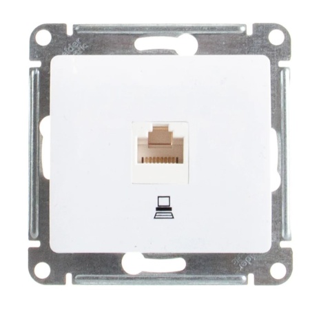 Розетка компьютерная RJ45 кат 5e в рамку Белая System electric GLOSSA