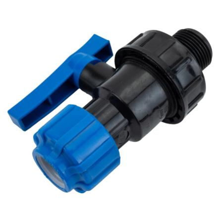 Картинка Кран шаровой компрессионный НР разъемный d 20х3/4" ТПК-АКВА Политэк