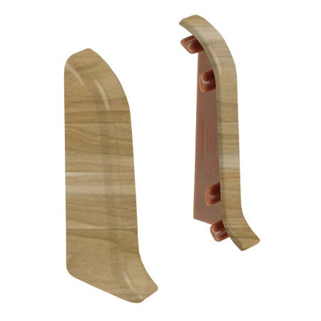 Торцевые заглушки для плинтуса К55 Комфорт 2 штуки Клен темный