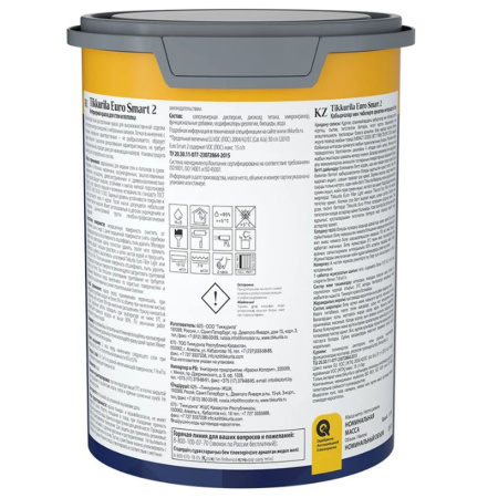 Картинка Краска для стен и потолка 0,9 л TIKKURILA Euro Smart 2