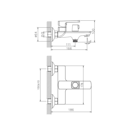 Изображение Смеситель для ванны латунь VALFEX Taurus Chrome VF.60176 Картинка Смеситель для ванны латунь VALFEX Taurus Chrome VF.60176
