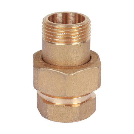 Картинка Сгон разъемный ВВ 3/4' прямой уплотнение под гайкой o-ring кольцо STOUT